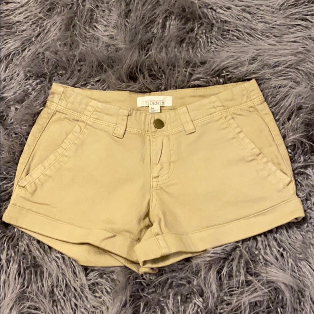 Forever 21 tan color denim shorts